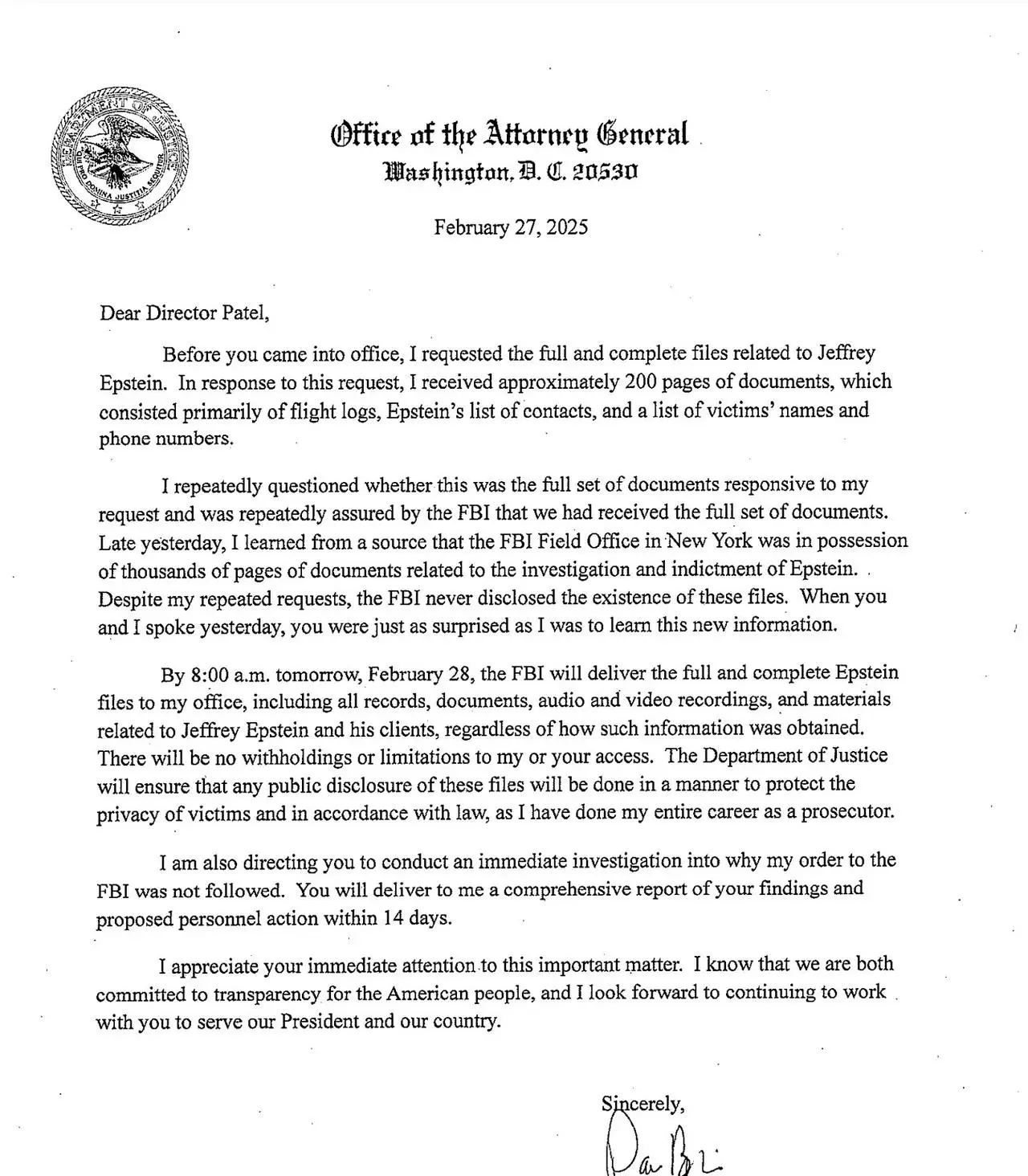 Updates on Jeffrey Epstein Files from the DOJ