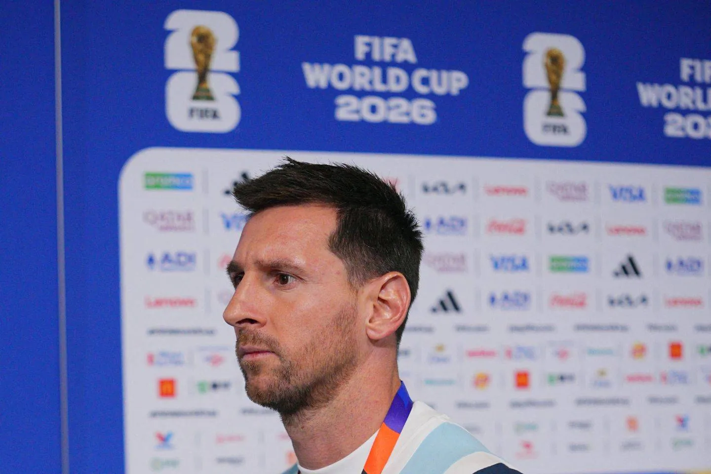 Lionel Messi arrives at Arrowhead Stadium ahead of tonight's match