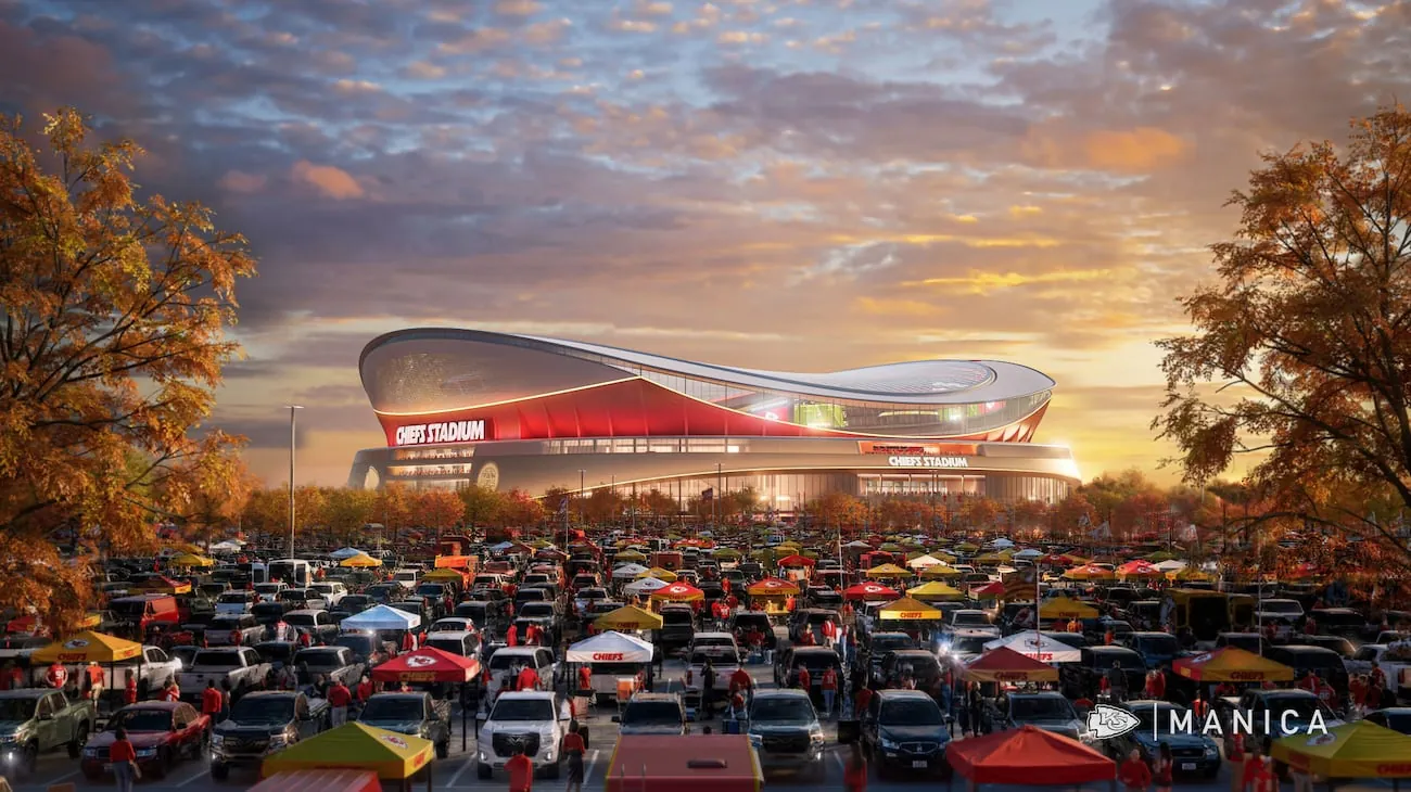 Renderings of the new stadium for the Kansas City Chiefs are released by the team and MANICA...